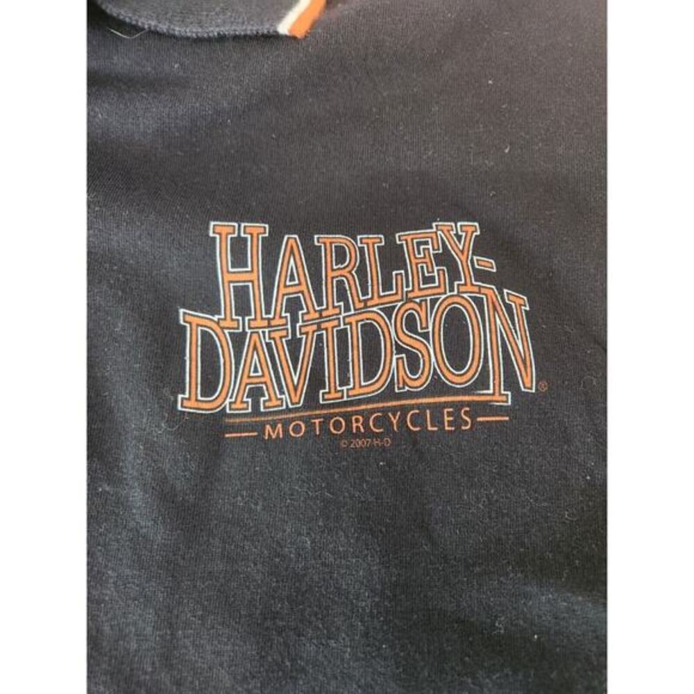 Harley Davidson Yankee Bristol CT Polo Shirt Mens XL Black Orange 2005 - Picture 2 of 7